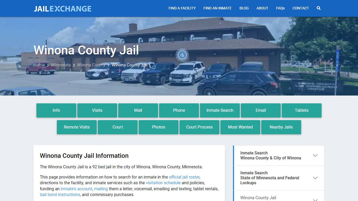 Winona County Jail, MN Inmate Search, Information